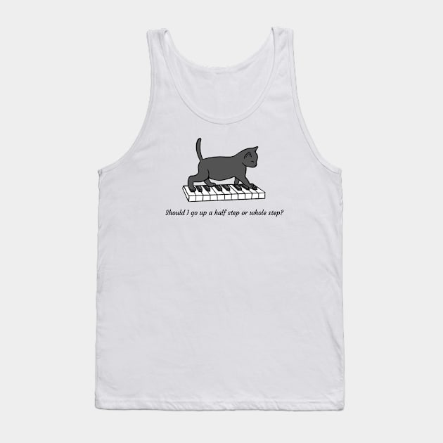 Music Theory Cat Tank Top by Kelly Louise Art